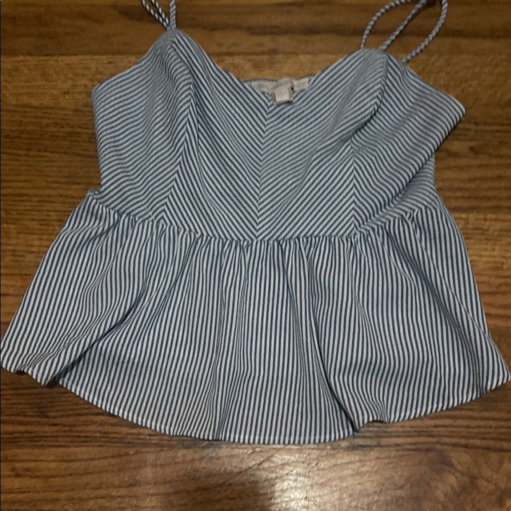 Monteau Blue and White Camisole Top